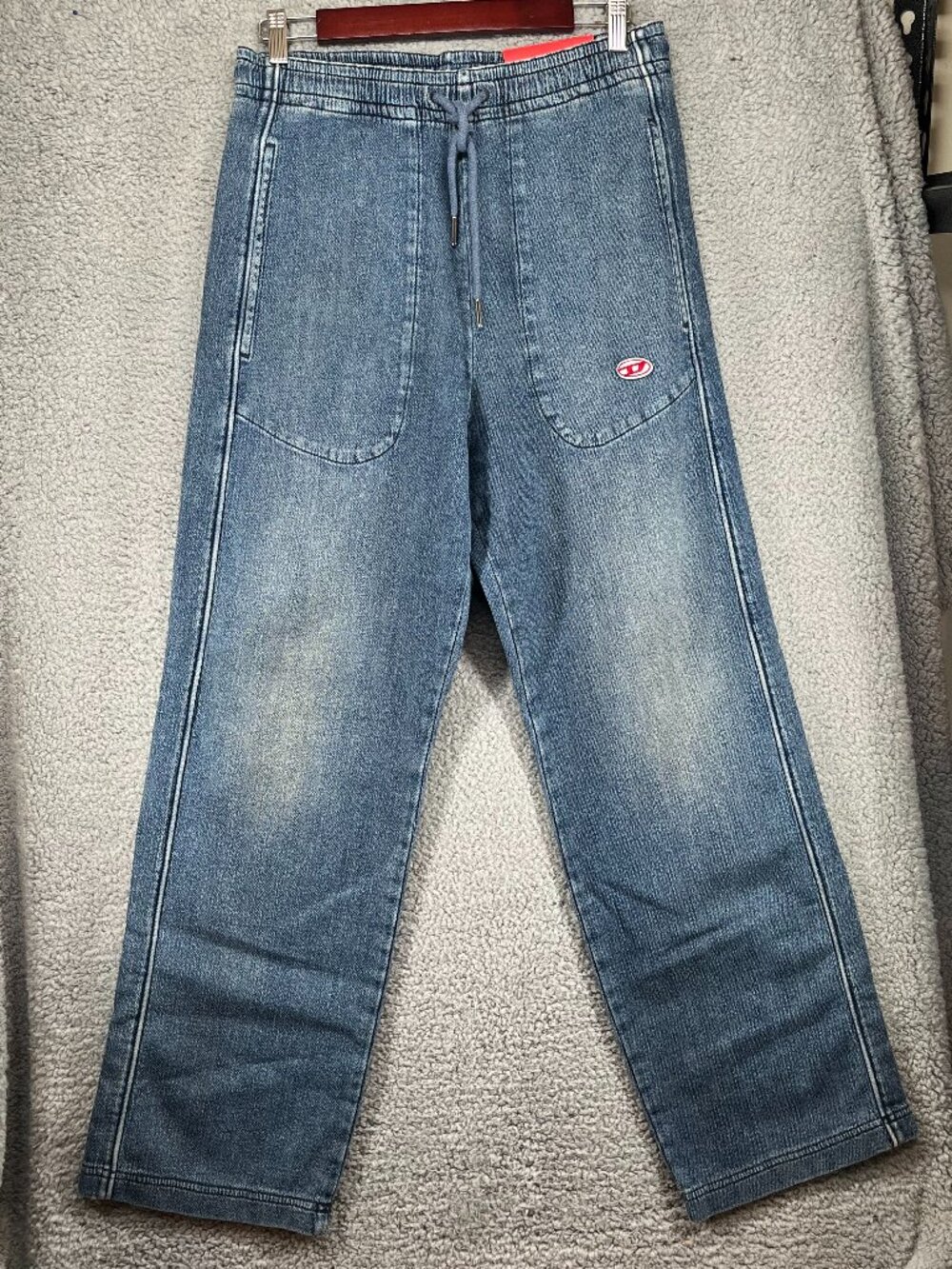 NWT Diesel Track Denim D-Martians Jogg Jeans Loose Drawstring Baggy sz Small